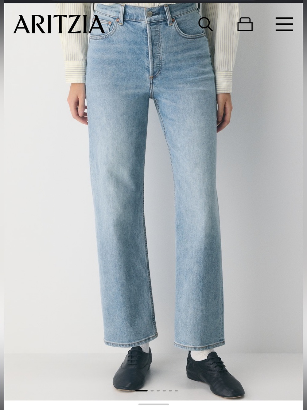 Aritzia DENIM FORUM Arlo High-Rise Straight Jeans 25 NWOT